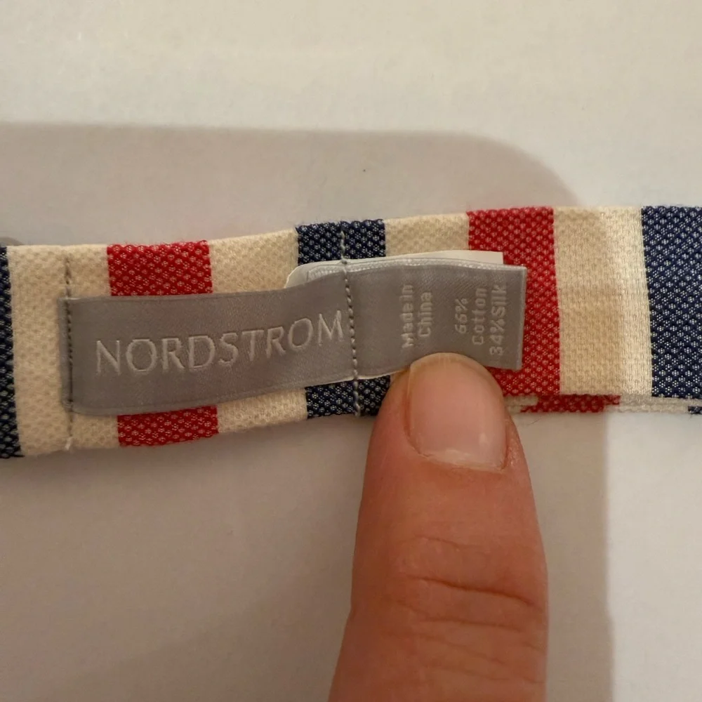 Nordstrom Red and Blue Striped Bow Tie